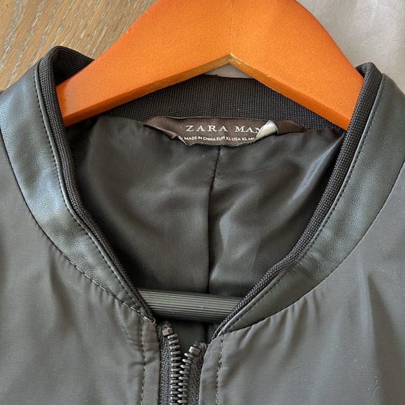 ZARA MAN! Bomber jacket/leather trim, size XL - Picture 6 of 11